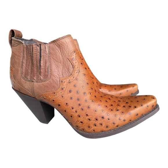 Twisted X Embossed Ostrich Western Bootie Women size 9.5 - Picture 1 of 6